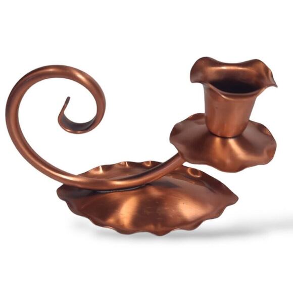 Vintage GREGORIAN Copper Arts & Crafts Hand Craft Candle Holder - Picture 1 of 9